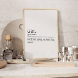 Gin Definition - Print Poster Home Decor Wall Art Kitchen D??cor Drink Gifts - thumbnail 3