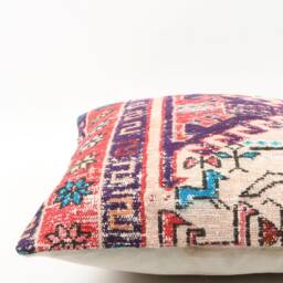 Vintage Turkish Kilim Pillow Cover Handwoven Wool Cushion - 16x16 - thumbnail 4