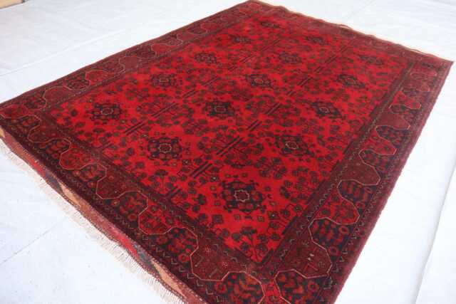 5x7 Ft Afghan Handmade Oriental Rug, Bukhara Geometric Genuine Khal Mohammedi Area Turkmen Living Room D??cor Carpet - image 1
