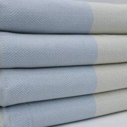 "Bed Blanket, Geometric Blanket, Baby Blue Throw, Turkish Bedspread, Bedspread, Turkish Blanket, 79""x91" - thumbnail 3