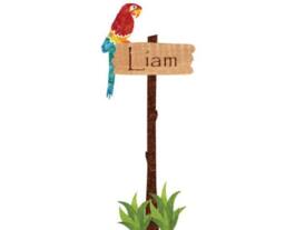 Personalized Jungle Name Sign Wall Sticker For Kids Room - Stk1032
