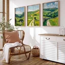 Set Of 3 Yorkshire Dales Posters, Travel Prints, Wall Art, Countryside Decor, Nature Posters - thumbnail 3