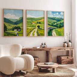 Set Of 3 Yorkshire Dales Posters, Travel Prints, Wall Art, Countryside Decor, Nature Posters - thumbnail 4