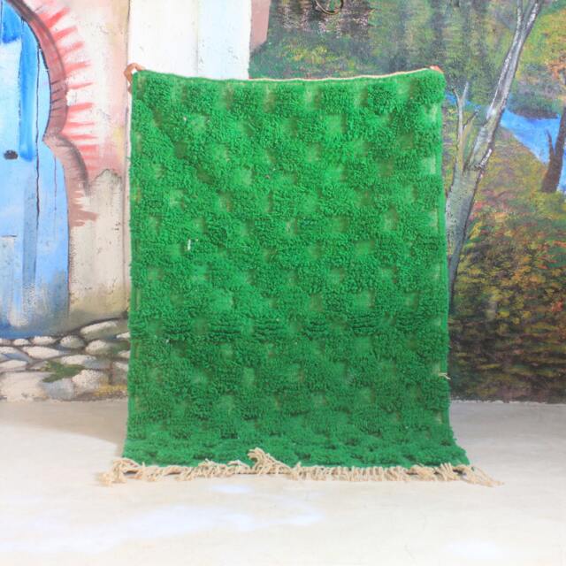 Moroccan Rug, Custom Fabulous Boujad Authentic, Azilal Green Carpet - image 1