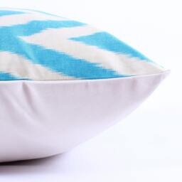 Ikat Silk Velvet Pillow 16x24 - Handmade Boho Cushion Cover Turkish Home Decor Accent - thumbnail 2