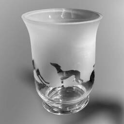 Whippet Frieze Clear Glass Vase - 14.5cm, Boxed - thumbnail 1