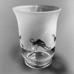 Whippet Frieze Clear Glass Vase - 14.5cm, Boxed - thumbnail 2