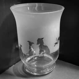 Whippet Frieze Clear Glass Vase - 14.5cm, Boxed - thumbnail 3