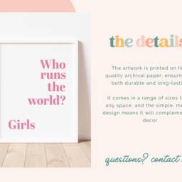 "Girls Room Print - ""Who Runs The World?" - thumbnail 3