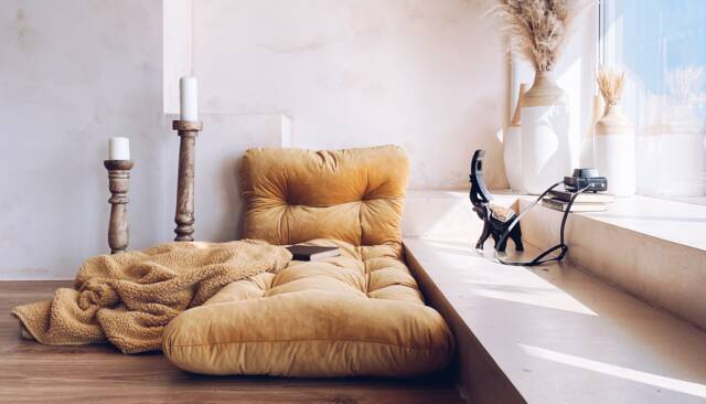 Custom Velvet Bench Cushion Cozy Floor Seating, Window Seat Cushion - image 1