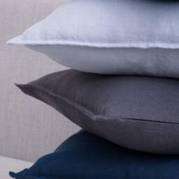 Pure Linen Pillow Cover Zipper, Soft Washed Cushioncase, Bed Cushioncover With Zip, Couch Or Sofa Pillowcase Color Softened Throw - thumbnail 2