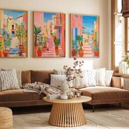 Set Of 3 Israel Poster Set, Vintage Israeli Floral Prints, Indigenous Art, Folk Art Poster, Jewish Wall Art, Middle East A1/A2/A3/A4 - thumbnail 2