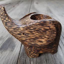 Handmade Natural Unique Palm Wood Candle Aroma Holder Elephant Home Decorations Ornaments Wedding Gift - thumbnail 3