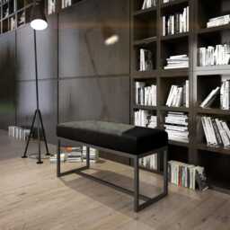 Industrial Entryway Bench Thora - Metal With Upholstered Velvet Seat Modern Hallway No Assembly Custom Size & Colors - thumbnail 2