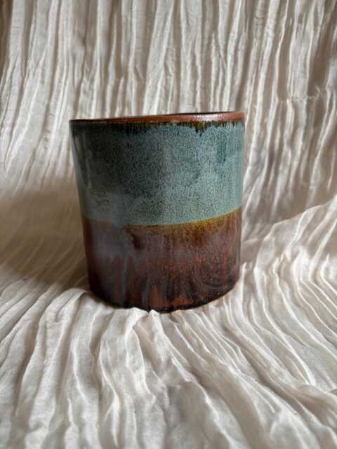 Earth Ceramic Planter, Handmade Glazed Pot, Green Plant Large Vessel, Unique British Gift, Handcrafted Pots - image 1