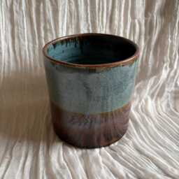 Earth Ceramic Planter, Handmade Glazed Pot, Green Plant Large Vessel, Unique British Gift, Handcrafted Pots - thumbnail 4