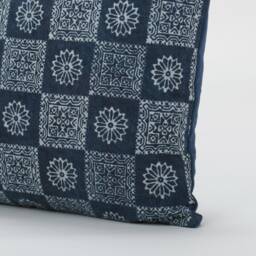 Hmong Indigo Batik Pillow Cover - Ethnic Tribal Cushion - 20x20 - thumbnail 3