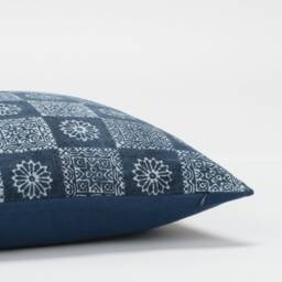 Hmong Indigo Batik Pillow Cover - Ethnic Tribal Cushion - 20x20 - thumbnail 4