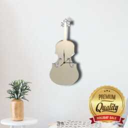 Double Bass Acrylic Clock - Many Colours Available - Bespoke Shapes & Sizes Made - thumbnail 1