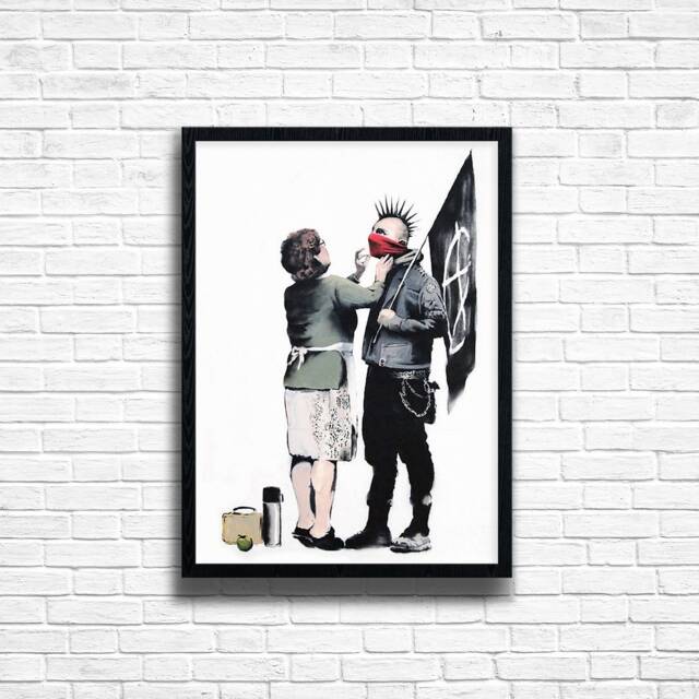 Banksy Punk Mom Graffiti Art Print Urban Street Style - image 1