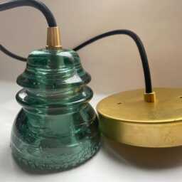 Vintage Glass Insulator Pendant Light, Kitchen Island Lighting, Usa Made - thumbnail 4