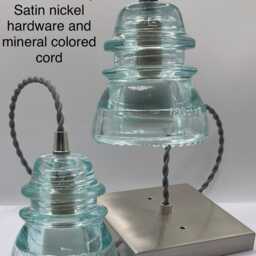 Vintage Glass Insulator Pendant Light, Kitchen Island Lighting, Usa Made - thumbnail 2