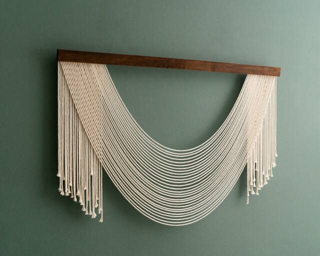 Yarn Wall Hanging, Mid Century Art, Gift For Her, Boho Home Decor, Housewarming Gifts, New House Gift, Textile Art V58 - image 1