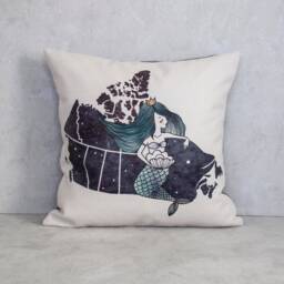 Mermaid Map Pillow Cover, Pillow Covers, Throw Pillow, Cushion Cover, Decorative Gift, Christmas Gift Idea - thumbnail 4