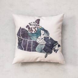 Mermaid Map Pillow Cover, Pillow Covers, Throw Pillow, Cushion Cover, Decorative Gift, Christmas Gift Idea - thumbnail 2