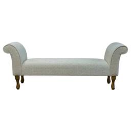 Handmade Diamond Pearl Fabric Window Bench - British Custom Settle Seat - thumbnail 2
