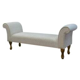 Handmade Diamond Pearl Fabric Window Bench - British Custom Settle Seat - thumbnail 1