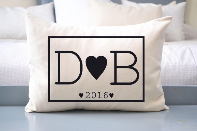 Personalized Pillow, Cotton Anniversary, 2nd Anniversary, Hearts Christmas Gift, Romantic Gift Couples Anniversary - image 1