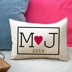 Personalized Pillow, Cotton Anniversary, 2nd Anniversary, Hearts Christmas Gift, Romantic Gift Couples Anniversary - thumbnail 3