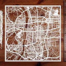 Changsha/Yueyang Paper Cut Map, 12??12 In. Art Ideal Gifts - thumbnail 1