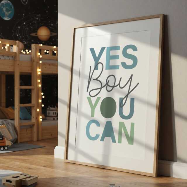 Positive Affirmation Print, I Can Do Hard Things, Boys Bedroom Decor, Motivational Wall Art, Playroom, Inspirational Kids - image 1