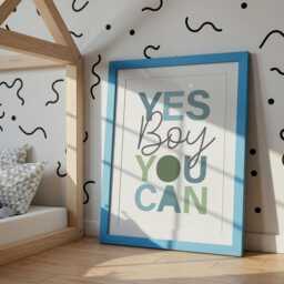 Positive Affirmation Print, I Can Do Hard Things, Boys Bedroom Decor, Motivational Wall Art, Playroom, Inspirational Kids - thumbnail 3