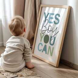 Positive Affirmation Print, I Can Do Hard Things, Boys Bedroom Decor, Motivational Wall Art, Playroom, Inspirational Kids - thumbnail 2
