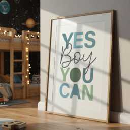Positive Affirmation Print, I Can Do Hard Things, Boys Bedroom Decor, Motivational Wall Art, Playroom, Inspirational Kids - thumbnail 1