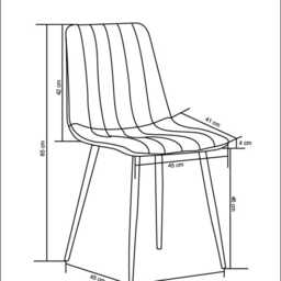 Velvet Dining Chair Set Stripe Pattern Kitchen With Metal Legs - thumbnail 4