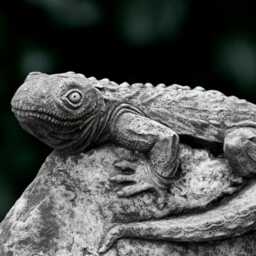 Fantasy Lizard Statue Concrete Figurine Outdoor Reptile Decor Handmade Art Front Door Ornament Cement Animal Sculpture Gift - thumbnail 1