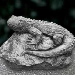 Fantasy Lizard Statue Concrete Figurine Outdoor Reptile Decor Handmade Art Front Door Ornament Cement Animal Sculpture Gift - thumbnail 4
