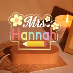 Custom Teacher Night Light, Teacher Appreciation Gift, Teacher Desk Name Plate, Graduation Gift, Gift For Teacher, Back To School Gift, Name Lamp - thumbnail 3