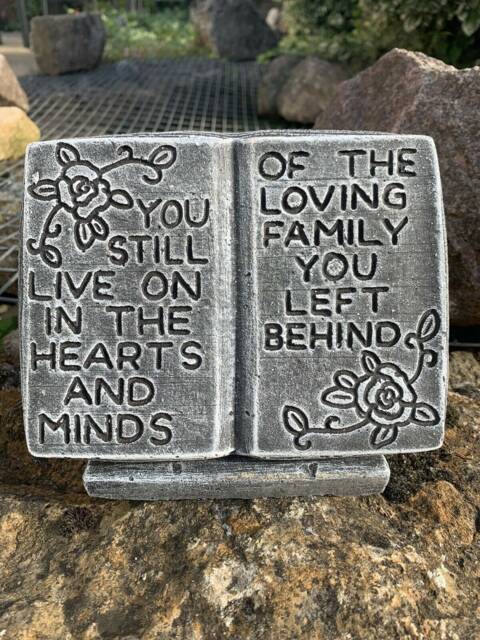 Stone Garden You Still Live On in The Hearts Memorial Plaque Concrete Ornament - image 1