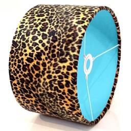 New Luxury Premium Quality Velvet Sand Leopard Realistic Skin Design Lamp Shade Pendant Light With Candy Pink Inside - thumbnail 3