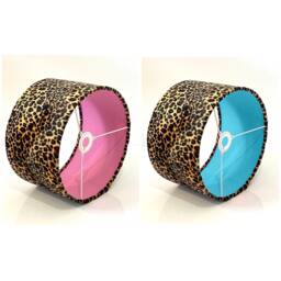 New Luxury Premium Quality Velvet Sand Leopard Realistic Skin Design Lamp Shade Pendant Light With Candy Pink Inside
