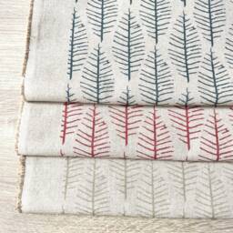 1559. Orna Soft Green Block Print Linen Look 100% Cotton Cushion Cover - thumbnail 2