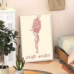 Send Noodles Art Canvas Poster, Trendy Wall Art, Kitchen Aesthetic Decor, Retro Home Printed Gift - thumbnail 3
