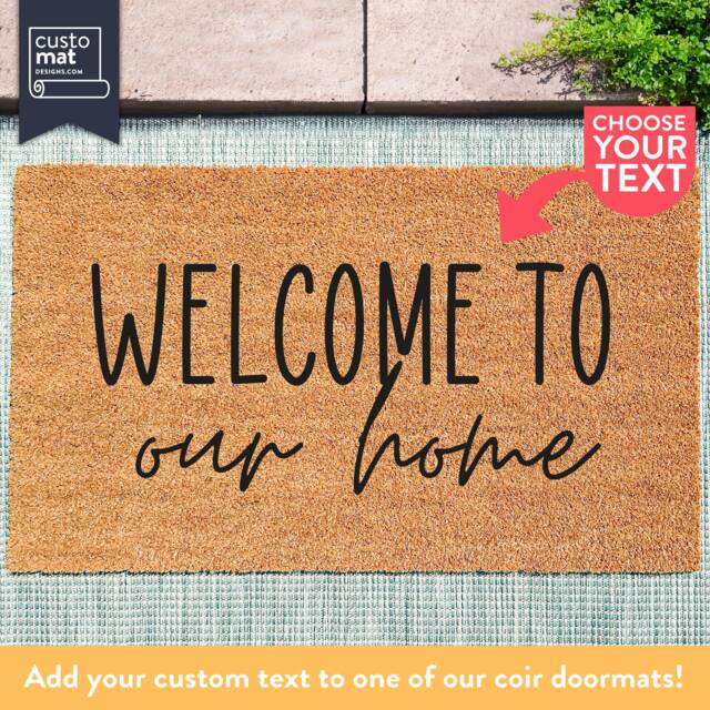 Custom Door Mat - Rug Doormat Personalized Create Your Own Housewarming Gift Unique Realtor Porch Decor - image 1
