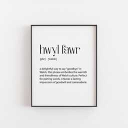Hwyl Fawr Welsh Print - Meaningful Phrase Wall Art Wales Goodbye Gift Minimal Typography Home Decor - thumbnail 2