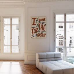 Came For The Gossip Print, Colourful Wine Retro Wall Art, Kitchen Prints, Aesthetic Decor, Gallery Wall, Home Inspo, Unframed - thumbnail 2